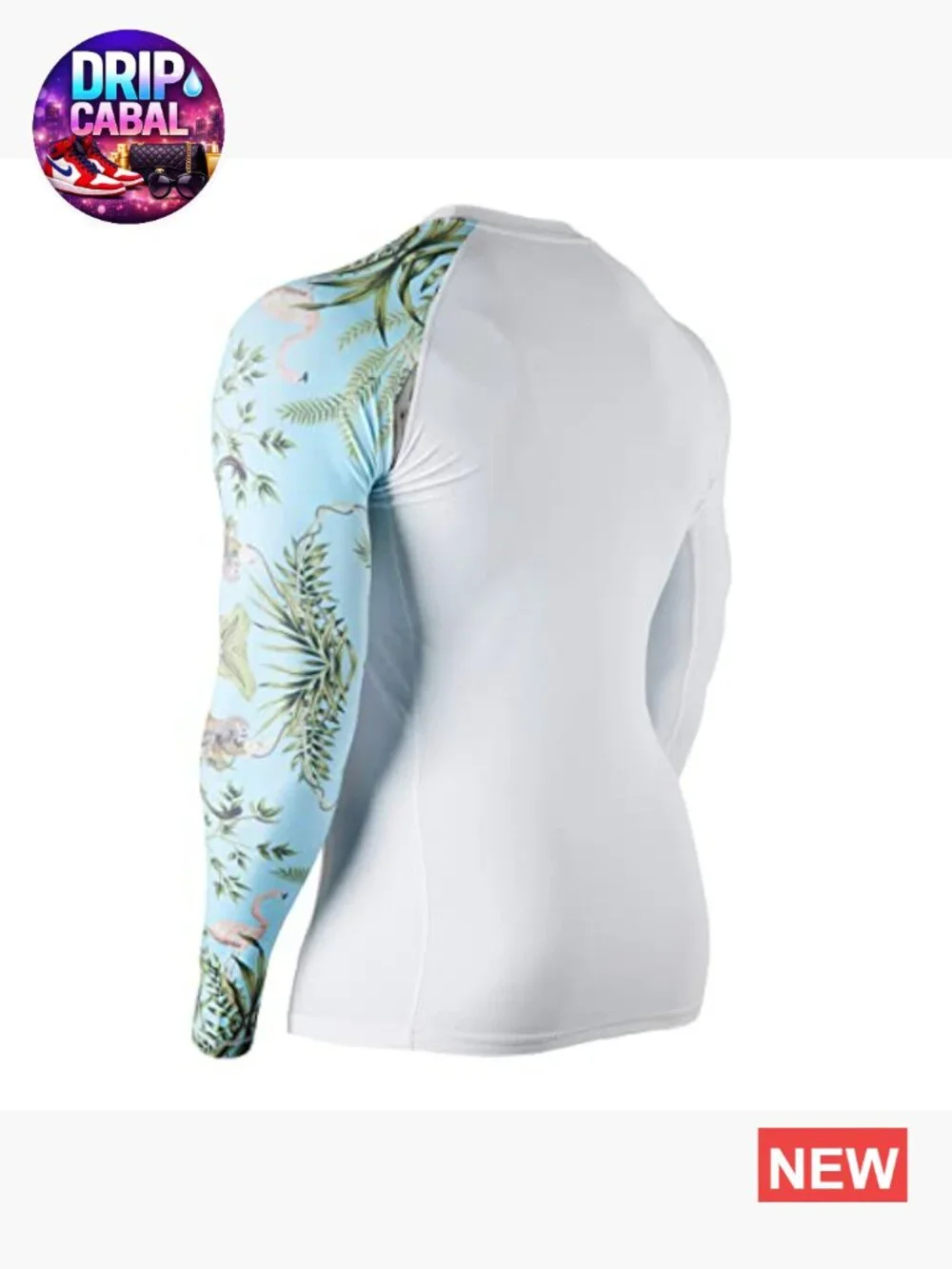 Men's UPF 50+ Long Sleeve Rash Guard Compression Swim Shirt Quick Dry